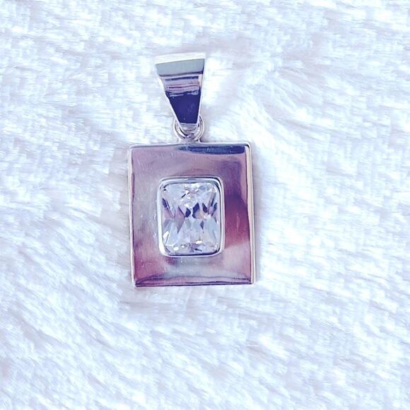 Silpada Sterling Silver Faceted CZ Slide / Pendant & Silpada 18” Chain, Necklace - Picture 8 of 8